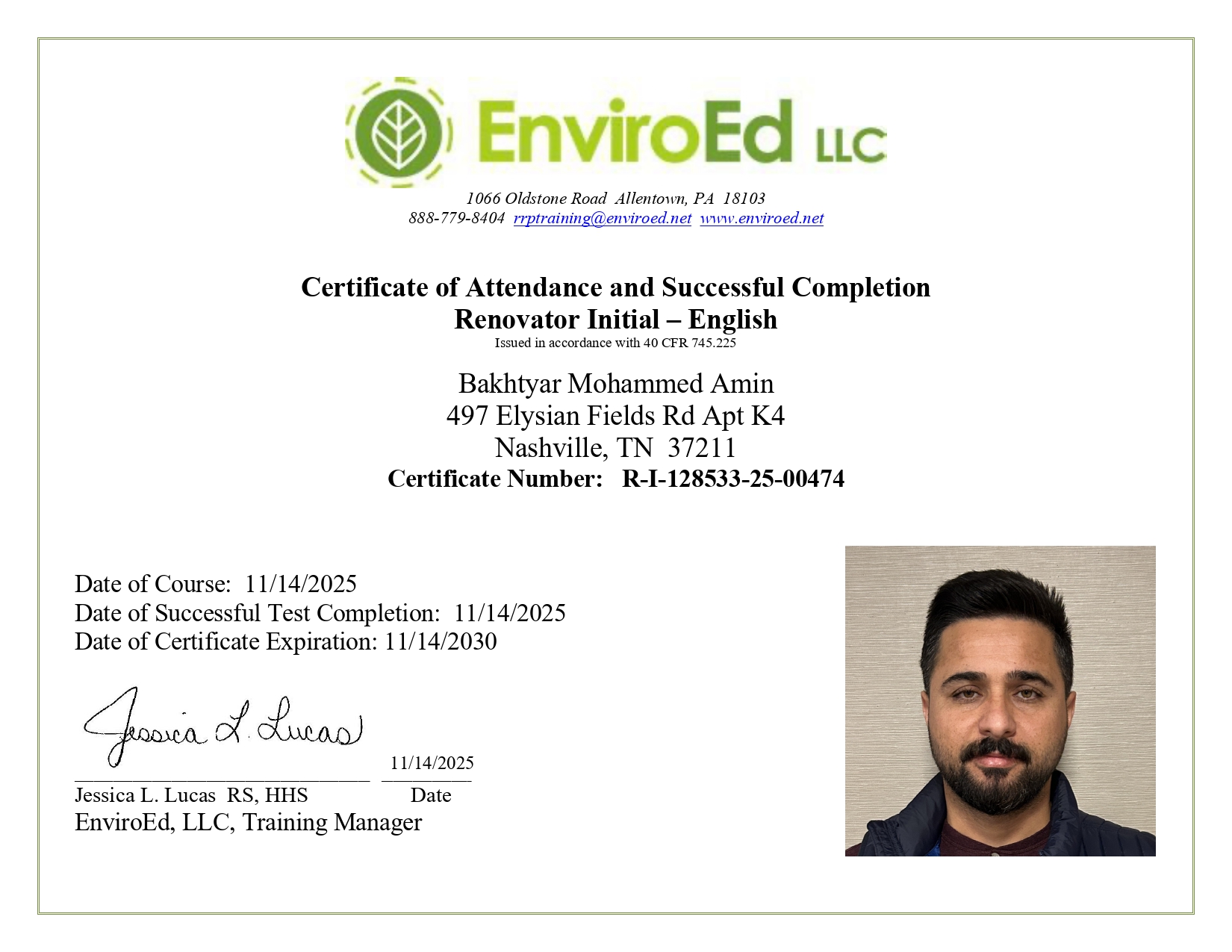 EPA Renovator Initial